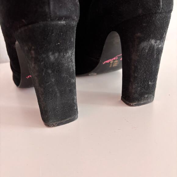 Chinese Laundry x Kristin Cavallari Heeled Ankle Boots Sz 8.5 Black Faux Suede - Picture 6 of 11